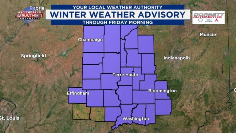 Зимняя погода начинается сегодня вечером для большей части долины Уобаш