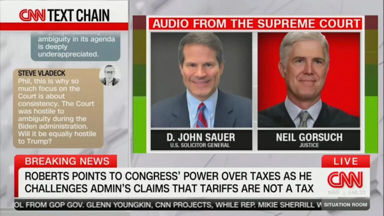 «Ты делаешь!» — Горсух призывает адвоката Трампа обвинить Конгресс в «возможности отдавать» власть, чтобы объявить войну президенту