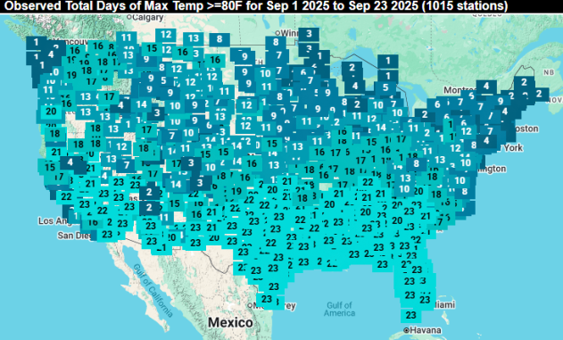 Зима наступает: самые ранние и последние средние 80-градусные дни в городах США