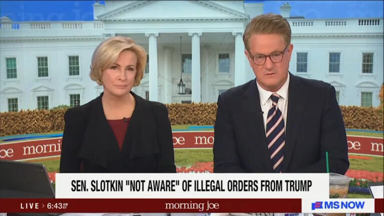 Джо Скарборо раскритиковал демократа за то, что она «не знает» о «незаконных» приказах Трампа, несмотря на роль в предупреждающем видео