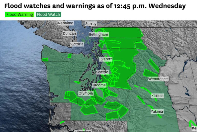 Атмосферная река сбрасывает 20 дюймов дождя на горный хребет Западного побережья