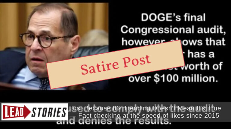 У демократического конгрессмена Джерри Надлера нет скрытой чистой стоимости в 100 миллионов долларов, согласно DOGE