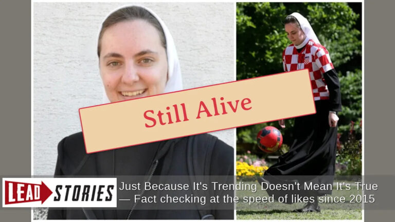 Католическая монахиня не была «зарезана мигрантом в Хорватии» — она жива и находится под следствием за ложный отчет