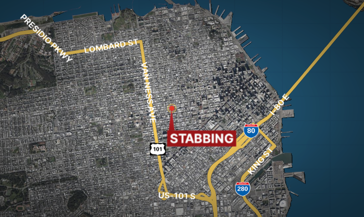 1 госпитализирован, 1 арестован в Сан-Франциско за ножевое ранение