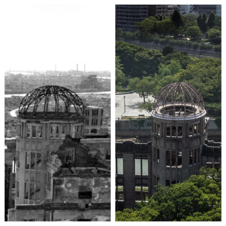 Фотографии Хиросимы и Нагасаки в 1945 году и сегодня