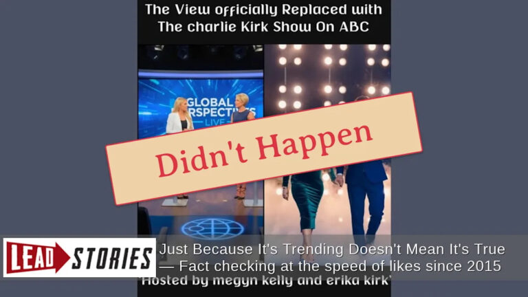 Проверка фактов: «The View» НЕ была отменена, заменена на «The Charlie Kirk Show», начиная с 30 октября 2025 года.