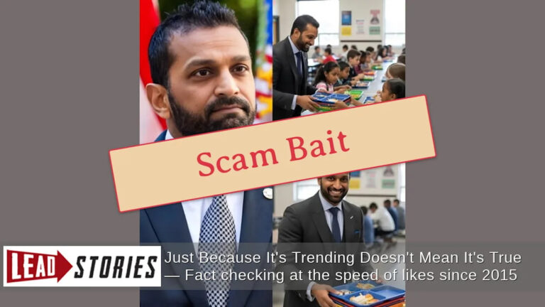 Проверка фактов: Кэш Патель и еще десяток выдающихся американцев не выплачивают сотни тысяч долларов за студенческий обед — это веб-трафик, приманивающий «вьетнамский спам»