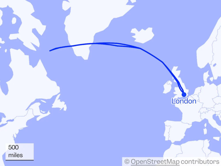 Пассажиры British Airways из Лондона в Мексику совершили 9-часовой перелет в никуда, когда их самолет развернулся в 150 милях от побережья Канады.