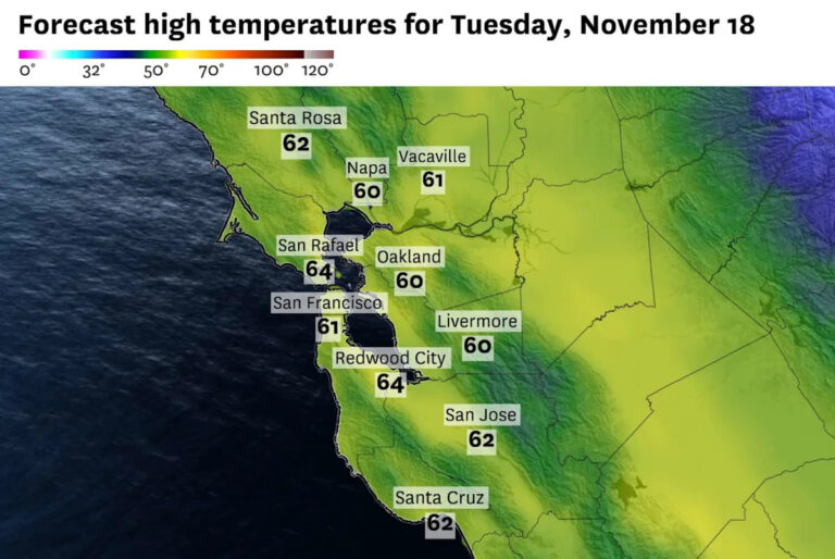 Дождевая полоса Калифорнии остановится, но следующий шторм на пути к области залива