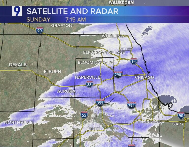 Снежная линия: зимняя погода движется через Чикаголенд в воскресенье