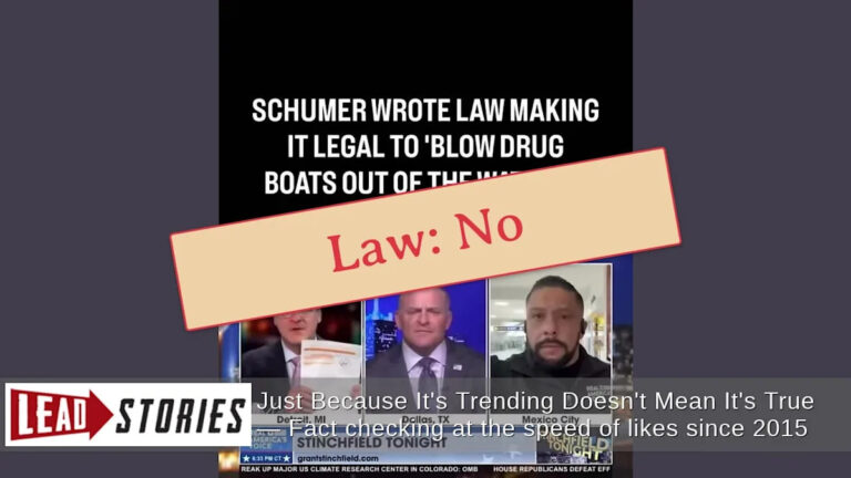 Закон о борьбе с наркотиками 1986 года, поддержанный Чаком Шумером, не делает законным «выдувание лодок с наркотиками из воды».