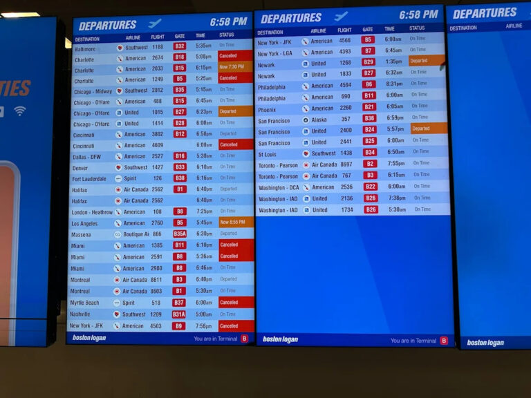 FAA сокращает количество рейсов в крупных аэропортах, включая Бостон Логан
