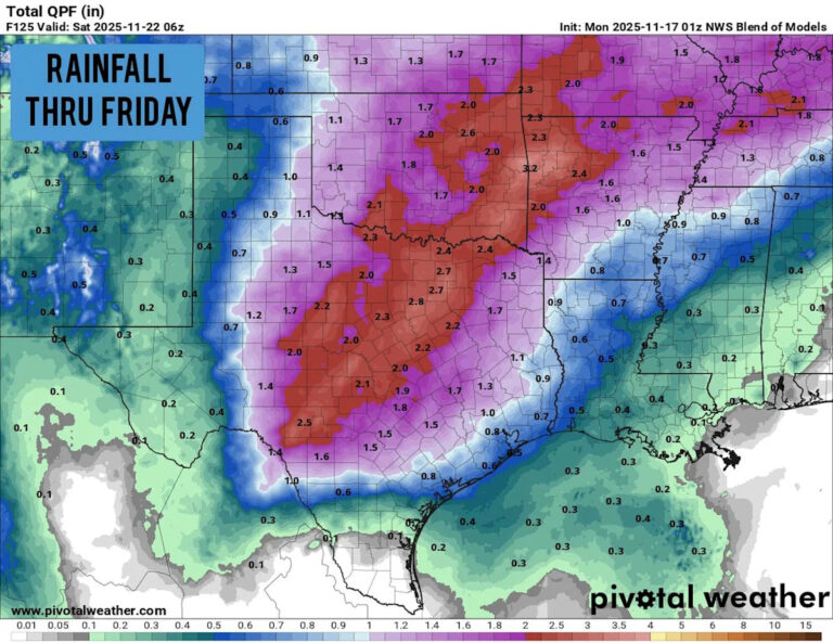 Сильные грозы возможны по всему Техасу на этой неделе.