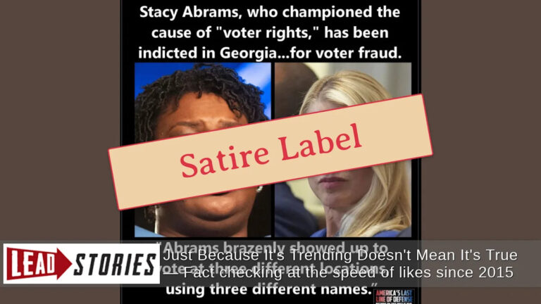Стейси Абрамс не была обвинена в мошенничестве с избирателями в Грузии