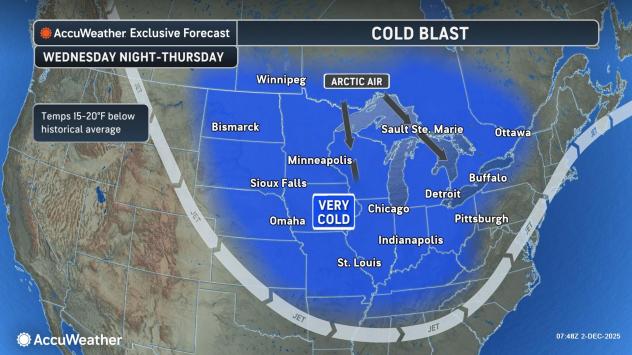 Потенциальный снег в выходные дни в восточной части США после 1-го из трех эпизодов полярного вихря
