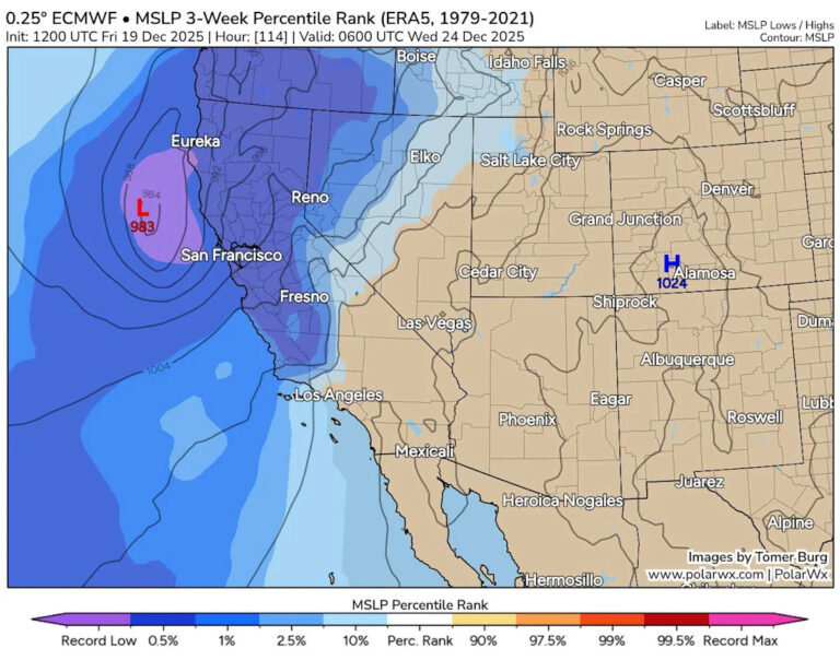 Следующий шторм, сформировавшийся у побережья Калифорнии, может стать циклоном бомбы, когда он ударит по району залива