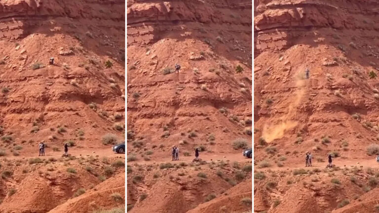 Видео невероятных действий туриста на краю скалообразования в национальном парке вызывает ярость в Интернете: «Право на дикую природу»