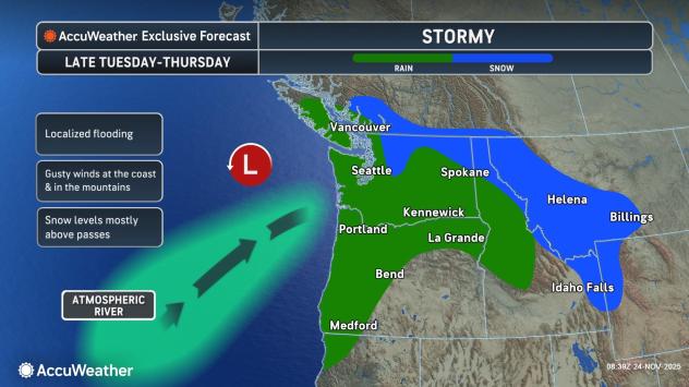 Атмосферная река пропитает Тихоокеанский Северо-Запад неделей благодарения